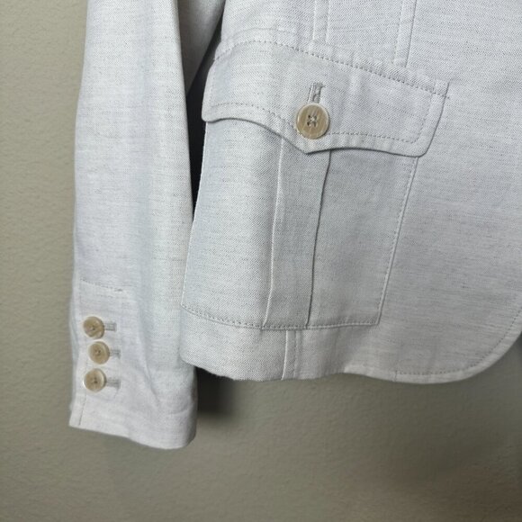 BANANA REPUBLIC Cream Linen 2 Button Size 6 Lined - Picture 3 of 8